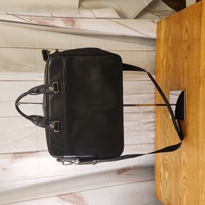 Kenneth Cole Reaction Black Leather Laptop Bag